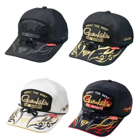 Gamakatsu Fishing Hat With Clip Breathable Snapback Baseball Fishing Cap Outdoor Sport Adjustable Fi