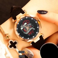 Jam Tangan Wanita PSHT Custom Keren Terbaru 02 Cewek Warna Hitam Pink Kulit Karet Unik Viral Abg Ae