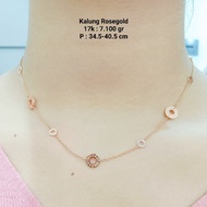 Kalung Emas Rosegold 17K Berat 7.100 Gram