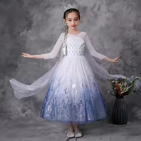 New girl Elsa princess dress Frozen girl Elsa dress summer children's dress Elsa clothing girls birt