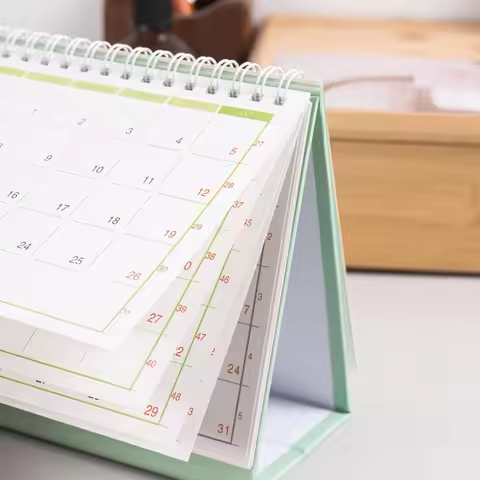 2026 Korean Style Desk Calendar Minimalist Portable Paper Planner for Office Home School Teacher Cla