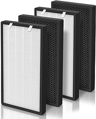 HSP003 Replacement Filter Compatible with HATHASPACE HSP003 Dual Filtration Air-Purifier Filters, 2-IN-1 Stage True HEPA Air Cleaner for Large Room and Home, Carbon to Remove Odor, 4 Pieces