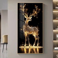 Feng Shui Lucky Deer Hanging Painting Entrance Corridor Aisle Good Meaning Crystal wall Painting