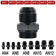 AN4 AN6 AN8 AN10 AN12 Male Flare to Metric Fitting M10x1 M12x1.25 M14x1.5mm M16 M18 M20 M22 Adaptor 