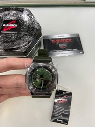 CASIO卡西歐 G-SHOCK 超人氣的八角(灰綠 金屬)錶殼設計 農家橡樹 GM-2100B-3A