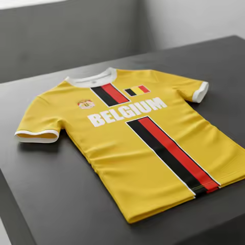 New Belgium Football Jersey Men's Sports T-shirts Belgian Flag Street Oversized Tops Unisex Casual M