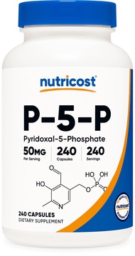 Nutricost P5P Vitamin B6 Supplement 50mg, 240 Capsules (Pyridoxal-5-Phosphate) - Vegetarian Friendly