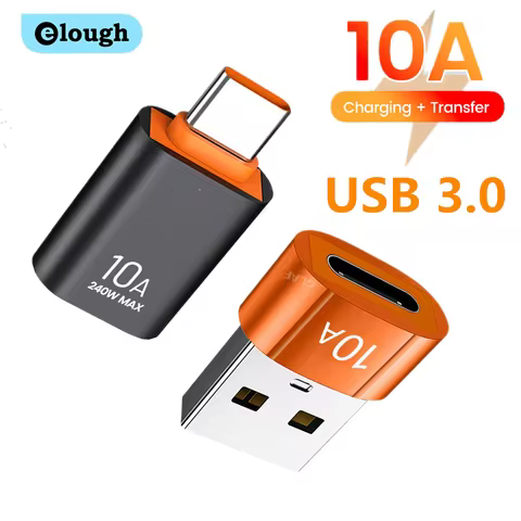 Elough 10A OTG USB 3.0 To Type C Adapter USB C Male To USB Female Converter Fast Charging OTG For Ma