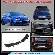 VOLKSWAGEN GOLF 6 MK6 R20 BLADE STYLE REAR DIFFUSER REAR BLADE DIFFUSER WITH PAINT(PIANO BLACK)-MATE