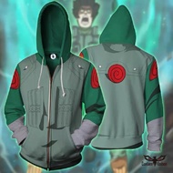 【CustomFashion Naruto Zipper Hoodie Kakashi Sasuke Cosplay Jacket Akatsuki Zip Hoodies 3D Printed Anime Sweatshirt Men