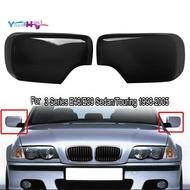 Pair Rear View Mirror Covers Side Mirror Caps For-BMW E46/E39 3/5 Series 1998-2005 Gloss Black 51168