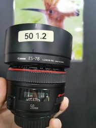 極新淨！Canon 50mm F1.2 L  EF 50 不是 50 mm F1.4 原廠遮光罩 人像鏡 高價收機，收鏡，歡迎查詢，星際城市1樓114號鋪