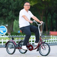 Lightweight Tricycle New Style Rickshaw Pedal Adult Elderly Pedal Vegetable Basket Can Enter the Elevator for Walking