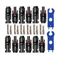 [ ]Solar Panel Cable Connectors Adapter 20 Pieces 10 Pairs Male/Female IP68 1000V 30A with 2 Spanner