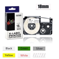 18mm Casio Label Tape XR-18GN XR18YW XR18WE XR18BU Ribbons Compatible for CASIO KL-130 KL-120 KL-430