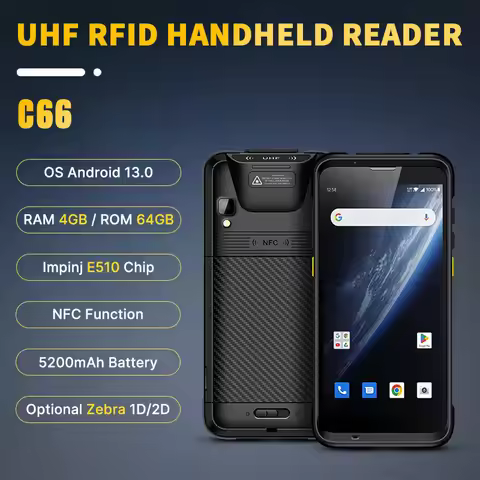 Chainway C66 Android 13 DPA Data Terminal RFID UHF Handheld Reader Barcode Scanner with 4G WIFI BT G