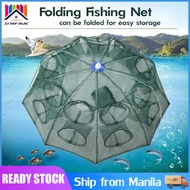 🔝 Original 【24 hours delivery】Best Price 6/8/10/12/16 Holes Folding Umbrella fish Net Shrimp Cage, Crab, Fish Trap Cast Fish Net shrimp fishing tool foldable Fishing Net Fish Cage Trap Crab Shrimp Cages Fishing Supplies