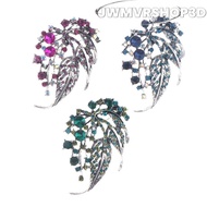 1427JWMVRSHOP3D Corsage, Crystal Rhinestones Alloy Leafs Brooches,  Openwork Tassel Sweater Pins Ban