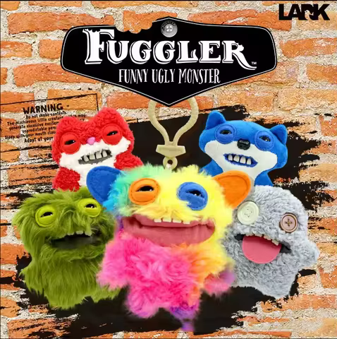 10cm Fuggler Funny Ugly Monster Plush Toys Keychain Kawaii Fuggler Monster Rabbits Cute Stuffed Pelu