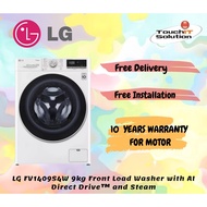 LG FV1409S4W 9kg Front Load Washer with AI Direct Drive™ and Steam Washing Machines