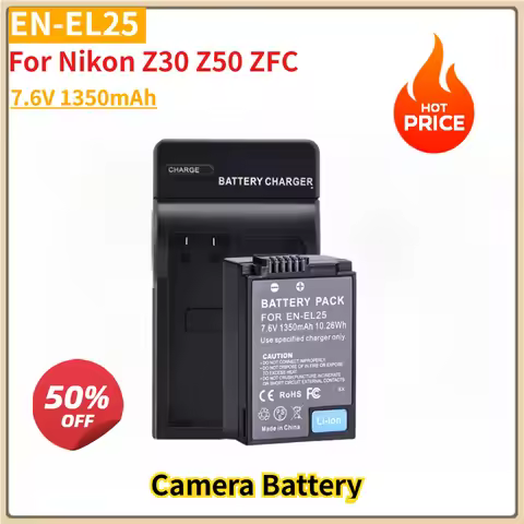 New Camera Battery ENEL25 EN-EL25 EN-EL25a 7.6V 1350mAh with charger for Nikon Z30 Z50 ZFC Mirrorles