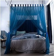 Modern Minimalist Summer Bed Canopy Mosquito Net For Single Double Bed, Adult Boy Girl Bedroom Dorm Bed Curtain Decoration (Color : Blue, Size : 180X220cm/71X87inch)