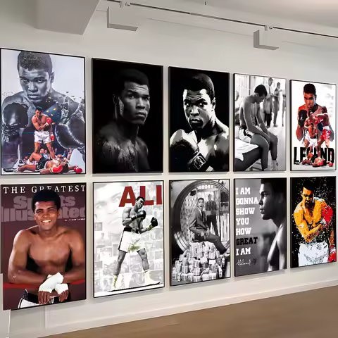 1pc Boxer M-Muhammad Ali Poster Self-adhesive Art Waterproof Paper Sticker Coffee House Bar Room Wal