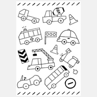 刺繡轉印圖紙－車車集合 每份2入