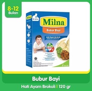 MILNA 8-12 bulan Bubur Bayi Hati Ayam Brokoli Box - 120gr