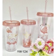 Nakami Tumbler Flamingo Pink Water Bottle with Flat Cap 375ml code 124