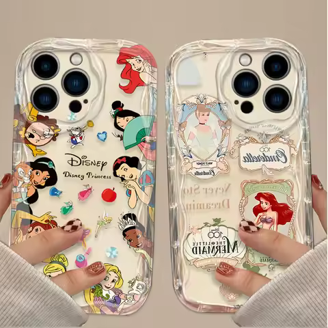 Disney Princess Ariel 3D Wave Case For iPhone 16 15 14 13 12 11 Pro Max X XR XS 8 7 Plus SE 2020 TPU