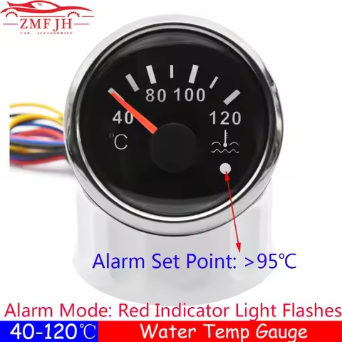 Auto Car Water Temp Gauge for Sensor 1/8NPT M14x1.5 Waterproof IP67 52mm Water Temperature Gauge wit