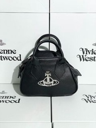 Vivienne Westwood 西太后 小號黑色荔枝紋保齡球 斜挎包 單肩包