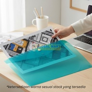 Transparent A3 Size 1 Button Plastic Folder – Mix Color | Document Folder A3 Snap one Button