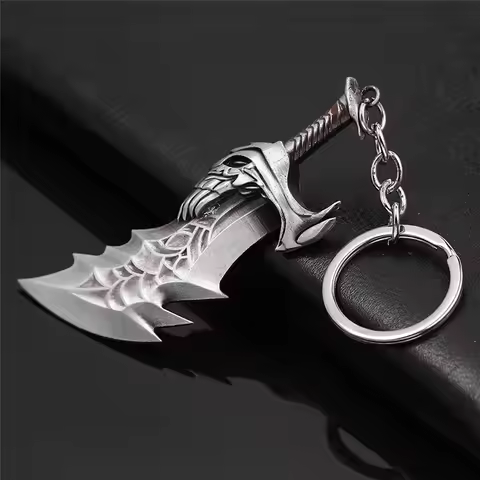 Retro God of War 4 Kratos sword Keychain Punk Pendant keyring jewelry Trinket Men Souvenir