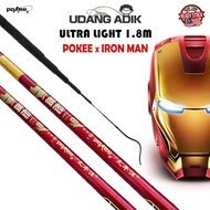 POKEE Joran Teleskopik 4/6 Ultra Light 1.8m/6ft (IRON MAN) Udang Galah Telescopic Rod Prawn Rod I Pa