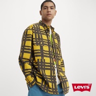 Levis 滑板系列 男款 街頭寬鬆版長袖條格紋襯衫 / 復古黃 人氣新品