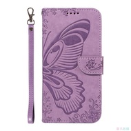 Butterfly Purple Flip Cover Phone Case for Samsung Galaxy S24/S23/S22/S21 5G S20/S10/S9/S8 Ultra/FE/