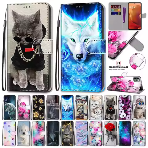 Funda A16 SM-A165F A26 Painted Flip Wallet Leather Case For Samsung Galaxy A16 Cases Galaxy A16 A26 
