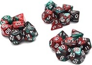 DollaTek Polyhedral Dice Set Table Games Dice 3 Sets Dice 3 x 7 (21 Pieces) Dice Series D20 D12 D10 
