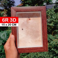 KAYU 3d FRAME SIZE 6R 15 X 20 / 3D PIGURA FRAME 6R BROWN WOOD FIBER / DOWRY FRAME