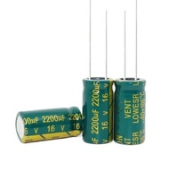 100pcs 2200uF 16V  2200UF16V 105C Radial Electrolytic Capacitor 10*20MM