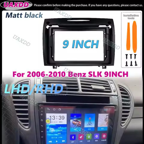 UAXDD Car Dashboard Repair Installation Frame 9 Inch Stereo Panel for Mercedes Benz SLK Class R171 S
