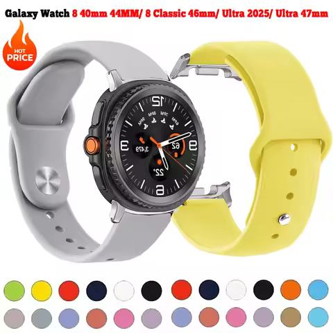 Silicone Soft For Samsung Watch 8 Strap Galaxy Watch 8 Classic Watchband Replacement Women men No Ga