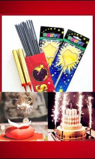 【套裝至抵】煙花蠟燭 生日蠟燭 仙女棒 星心火光