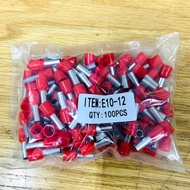 Empty battery Cosse head E10-12 (Red) - Cable cross section 10mm2, PIN length 12mm (100 Pieces/Bag)