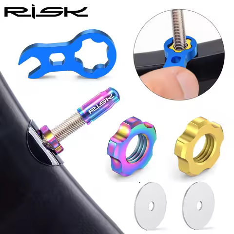 RISK Bike Tire Presta Schrader Valve Cap Kit Titanium Alloy Bicycle FV55 AV55 French American Valve 