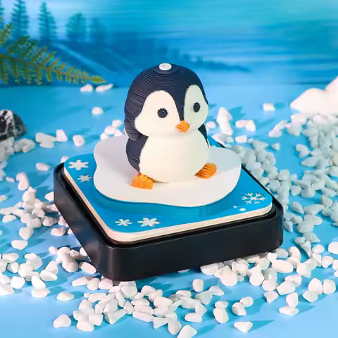 Omoshiroi Block 3D Notepad Kawaii Penguins No Calendar Paper Model 260Sheets 3D Memo Pad Cute Sticky