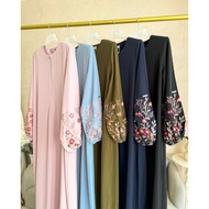 ABAYA ALA MEKAH ABAYA SULAM BUNGA JUBAH LOOSE JUBAH HITAM OLIVE ASH BLUE NAVY BLUE NUFA