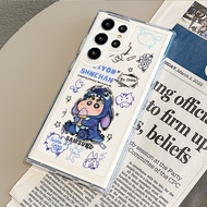 Stitch Crayon Shin-chan Hard Clear Case for Samsung S26 S25 Ultra S24 Ultra S25FE A56 S24FE S23 Ultr